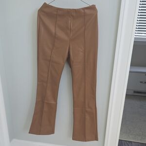 Love Tree Tan Faux Leather Trousers